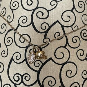 Charming Charlie gold football charms necklace